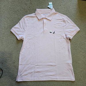 Nautica Men's Slim Fit Interlock Soft Touch Polo - Cradle Pink Large (L) NWT